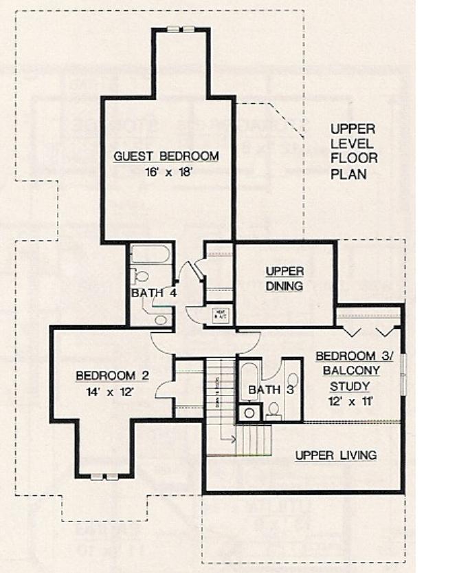 Upper level floor plan